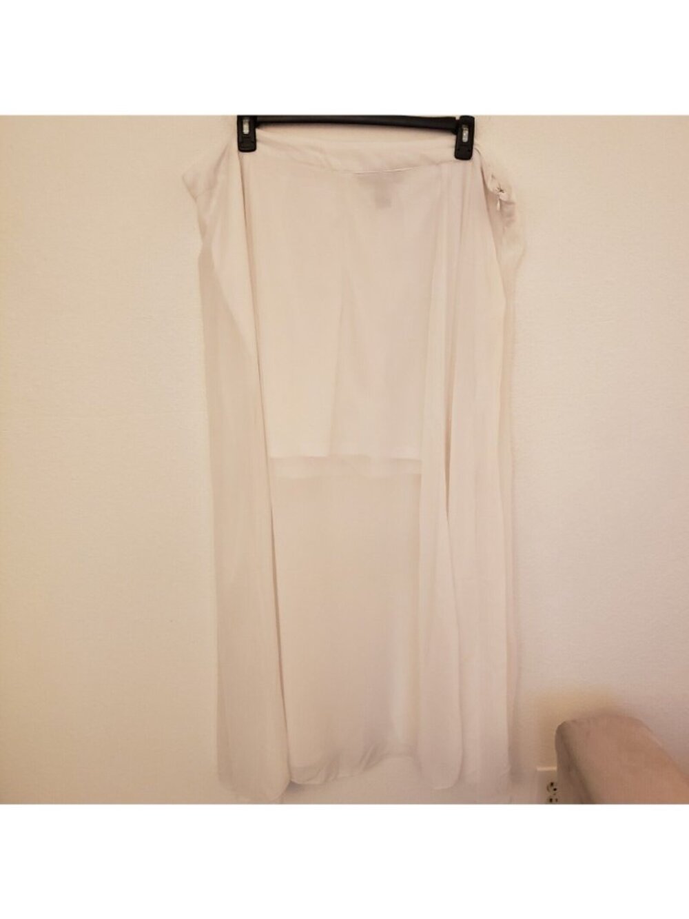 Ashley Stewart White Chiffon Boho Sheer Maxi Skirt with Shorts Size 26 EUC - Picture 7 of 7